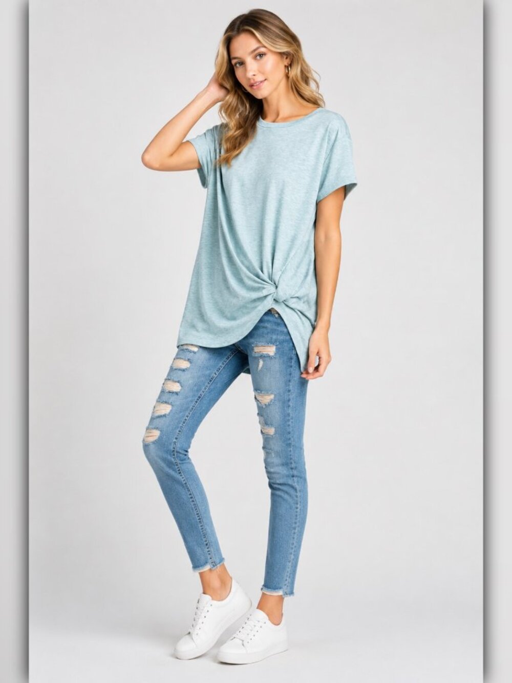 A108-A • Short Sleeve Cinch French Terry Top